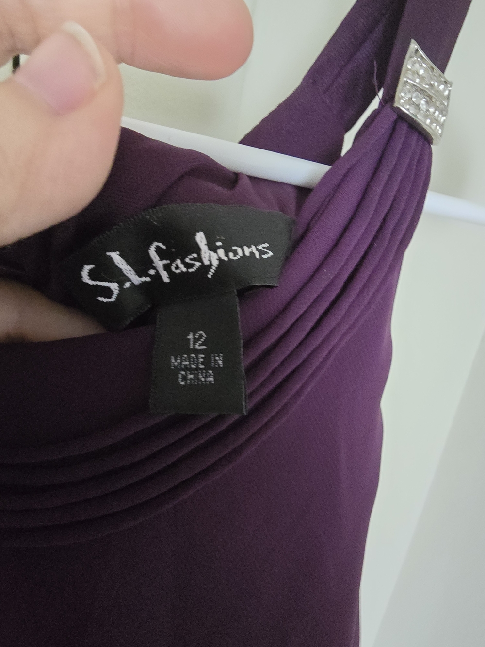 S.L. Fashions Ruffled Purple Dress - Picture 4 of 8